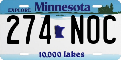 MN license plate 274NOC