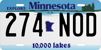 MN license plate 274NOD