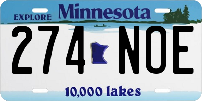 MN license plate 274NOE