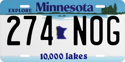 MN license plate 274NOG