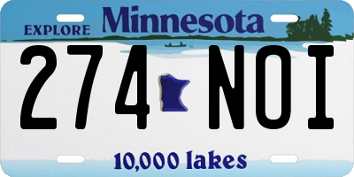 MN license plate 274NOI
