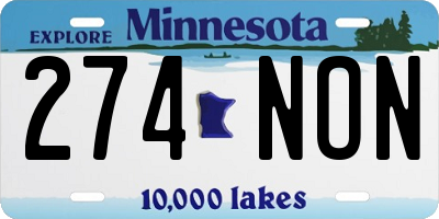 MN license plate 274NON