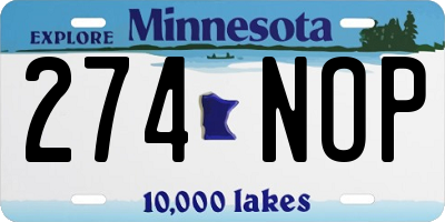 MN license plate 274NOP