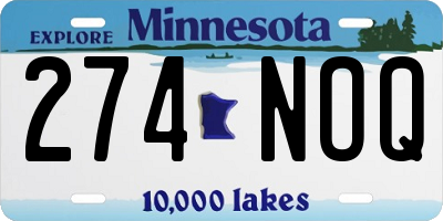 MN license plate 274NOQ