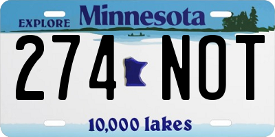 MN license plate 274NOT