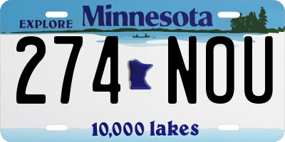 MN license plate 274NOU