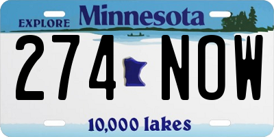 MN license plate 274NOW