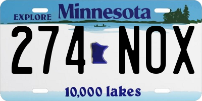 MN license plate 274NOX