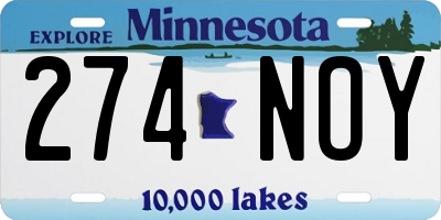 MN license plate 274NOY