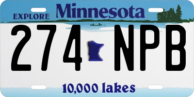 MN license plate 274NPB