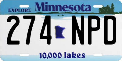 MN license plate 274NPD