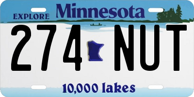MN license plate 274NUT