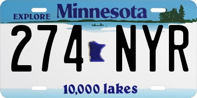 MN license plate 274NYR