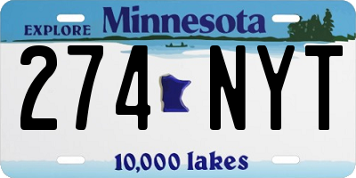 MN license plate 274NYT