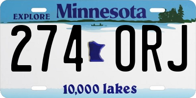 MN license plate 274ORJ