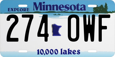 MN license plate 274OWF