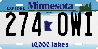 MN license plate 274OWI