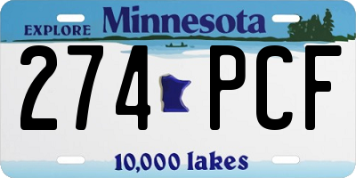 MN license plate 274PCF