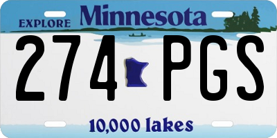 MN license plate 274PGS