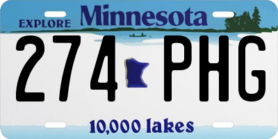 MN license plate 274PHG