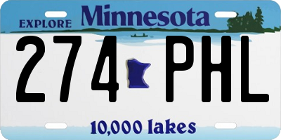 MN license plate 274PHL