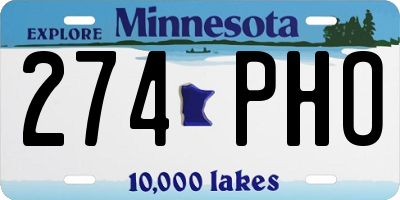 MN license plate 274PHO