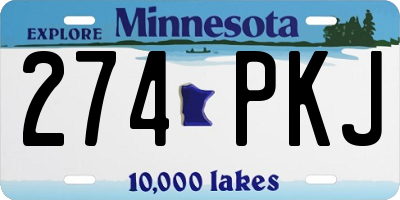 MN license plate 274PKJ