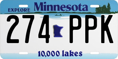 MN license plate 274PPK
