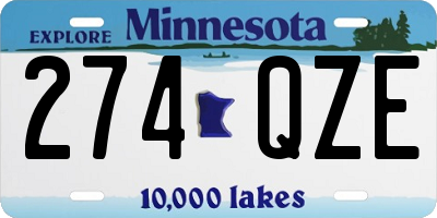 MN license plate 274QZE
