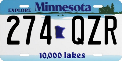 MN license plate 274QZR