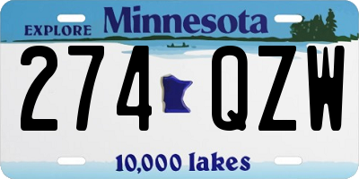 MN license plate 274QZW