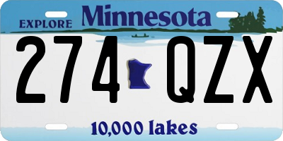 MN license plate 274QZX
