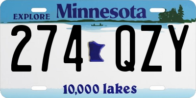 MN license plate 274QZY