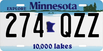 MN license plate 274QZZ