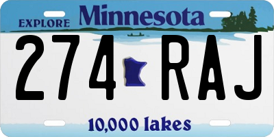 MN license plate 274RAJ