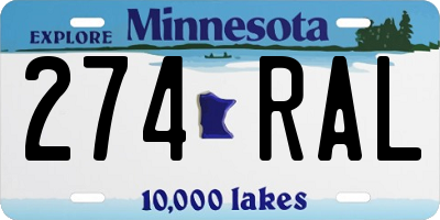 MN license plate 274RAL