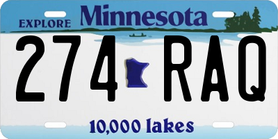 MN license plate 274RAQ
