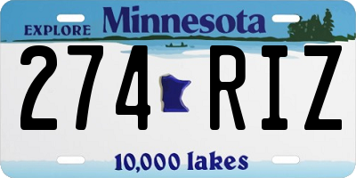 MN license plate 274RIZ