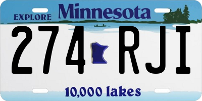 MN license plate 274RJI