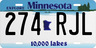 MN license plate 274RJL