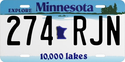 MN license plate 274RJN
