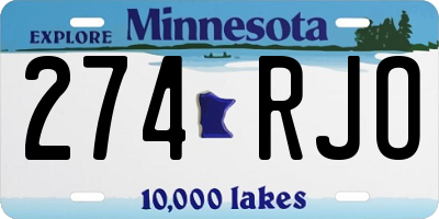 MN license plate 274RJO
