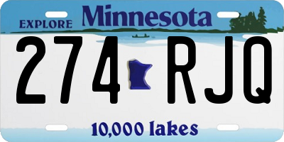 MN license plate 274RJQ