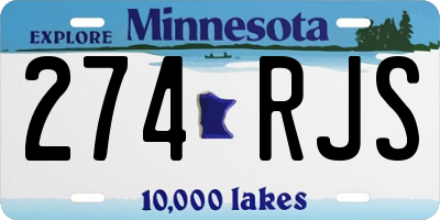 MN license plate 274RJS