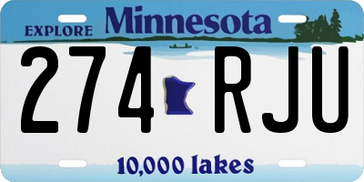 MN license plate 274RJU