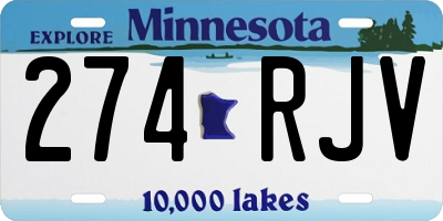 MN license plate 274RJV