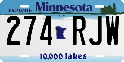 MN license plate 274RJW