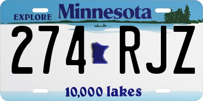 MN license plate 274RJZ