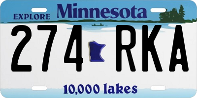 MN license plate 274RKA