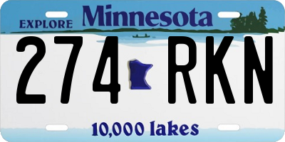 MN license plate 274RKN
